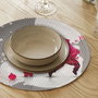 Hermia 2924 Mantel de Comedor, 80% Poliéster / 20% Algodón, Diámetro 37 cm, Pack 4 Piezas, Lavable